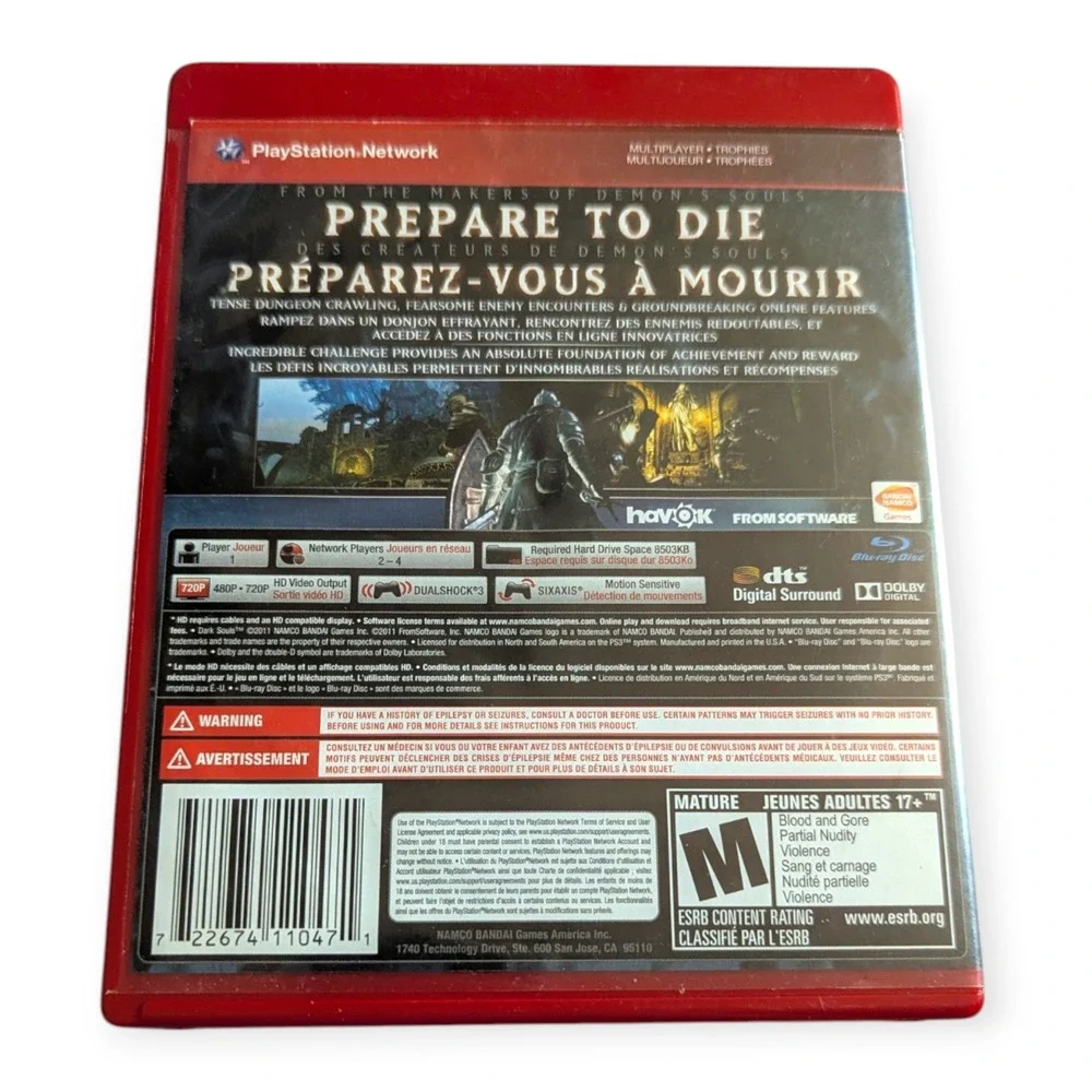 Dark Souls Sony PS3 Greatest Hits Action RPG Bandai Namco BLUS-30782GH CIB